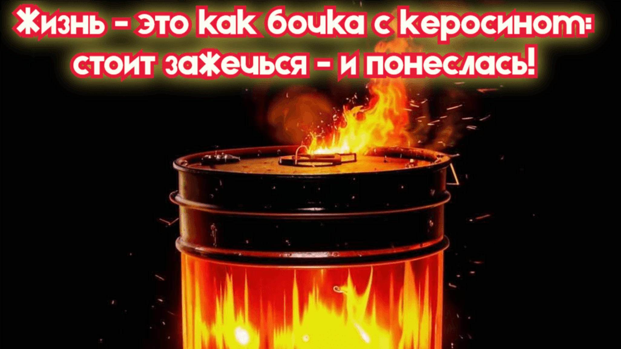 Жизнь - это как бочка с керосином:
стоит зажечься - и понеслась!