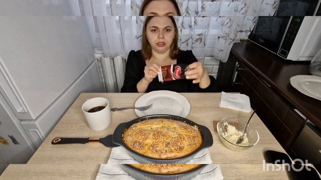 #мукбанг с тетей Юлей #вкуснаяеда#худеемвместе#диета# ПИРОГ С КАПУСТОЙ
