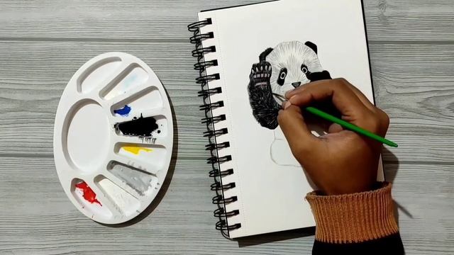 How to paint a panda | timelapse