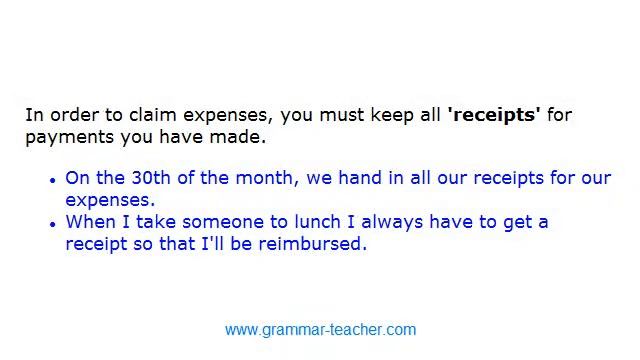 Business English Phrases Pay for Work  example sentences