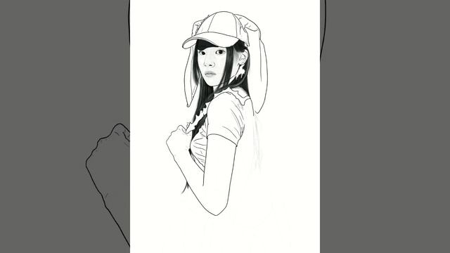 Minji New Jeans (OMG) - Drawing Process from 0
