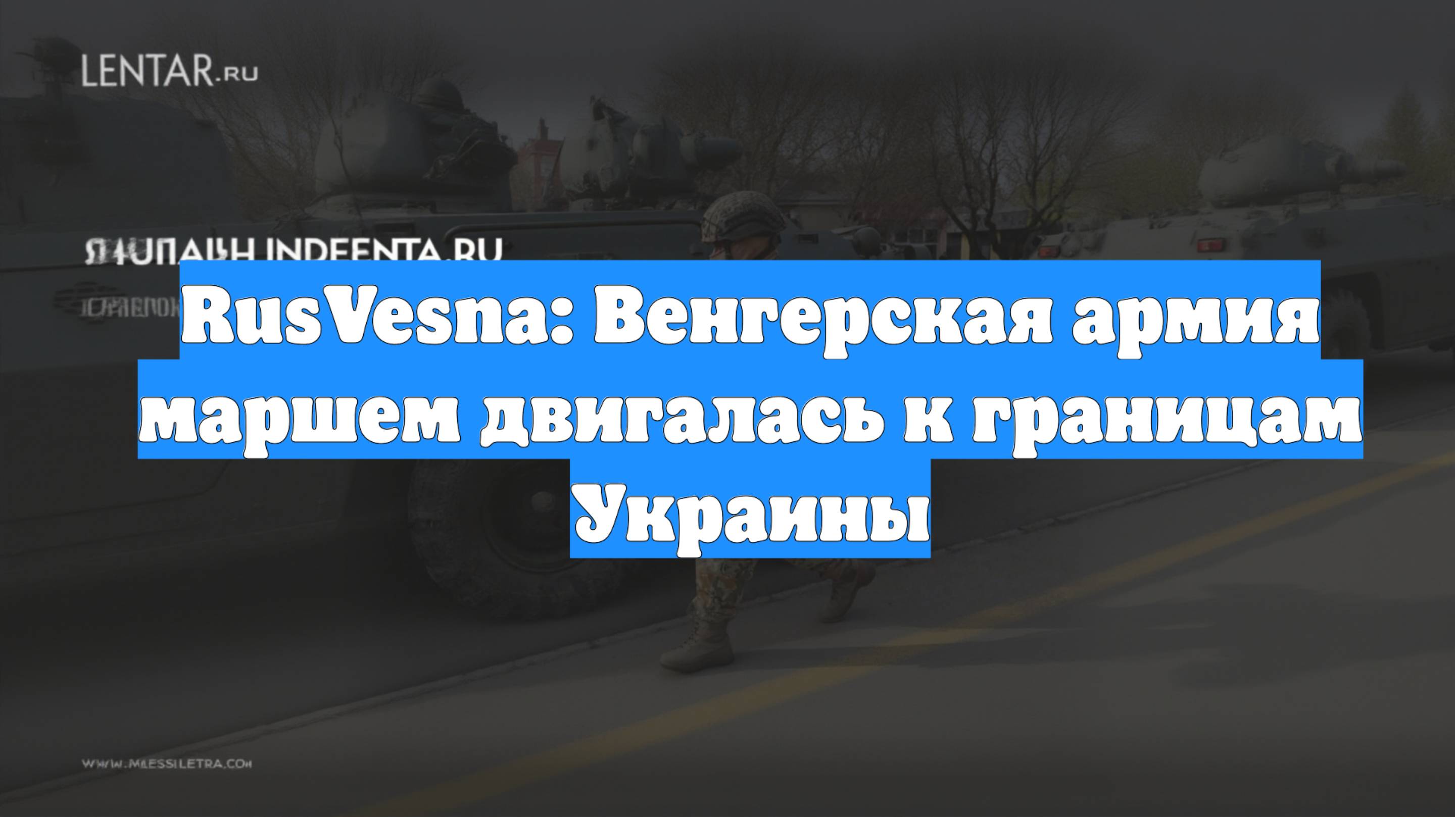 RusVesna: Венгерская армия маршем двигалась к границам Украины