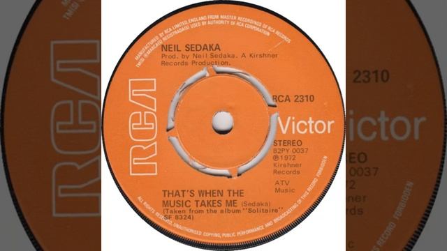 UK New Entry 1973 (37) Neil Sedaka - That's When The Music Takes Me