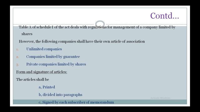 Company Law - Articles of Association (Tamil)