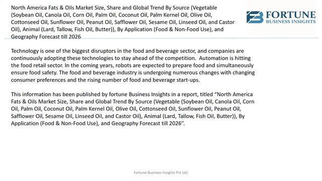North America Fats & Oils Market