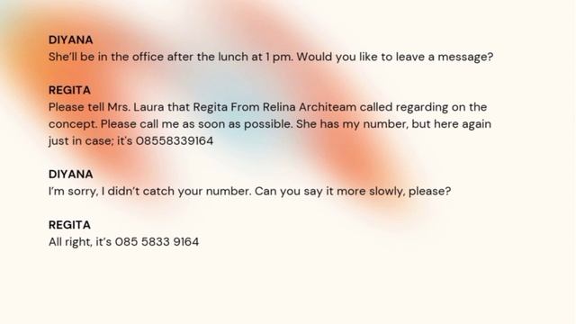 Business English Assignment - Practices on Telephoning