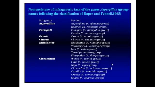 Aspergillus identification 2020 (Part 1)