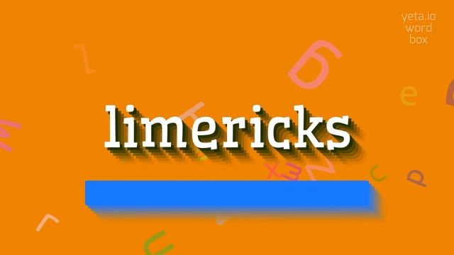 LIMERICKS - HOW TO SAY LIMERICKS? #limericks
