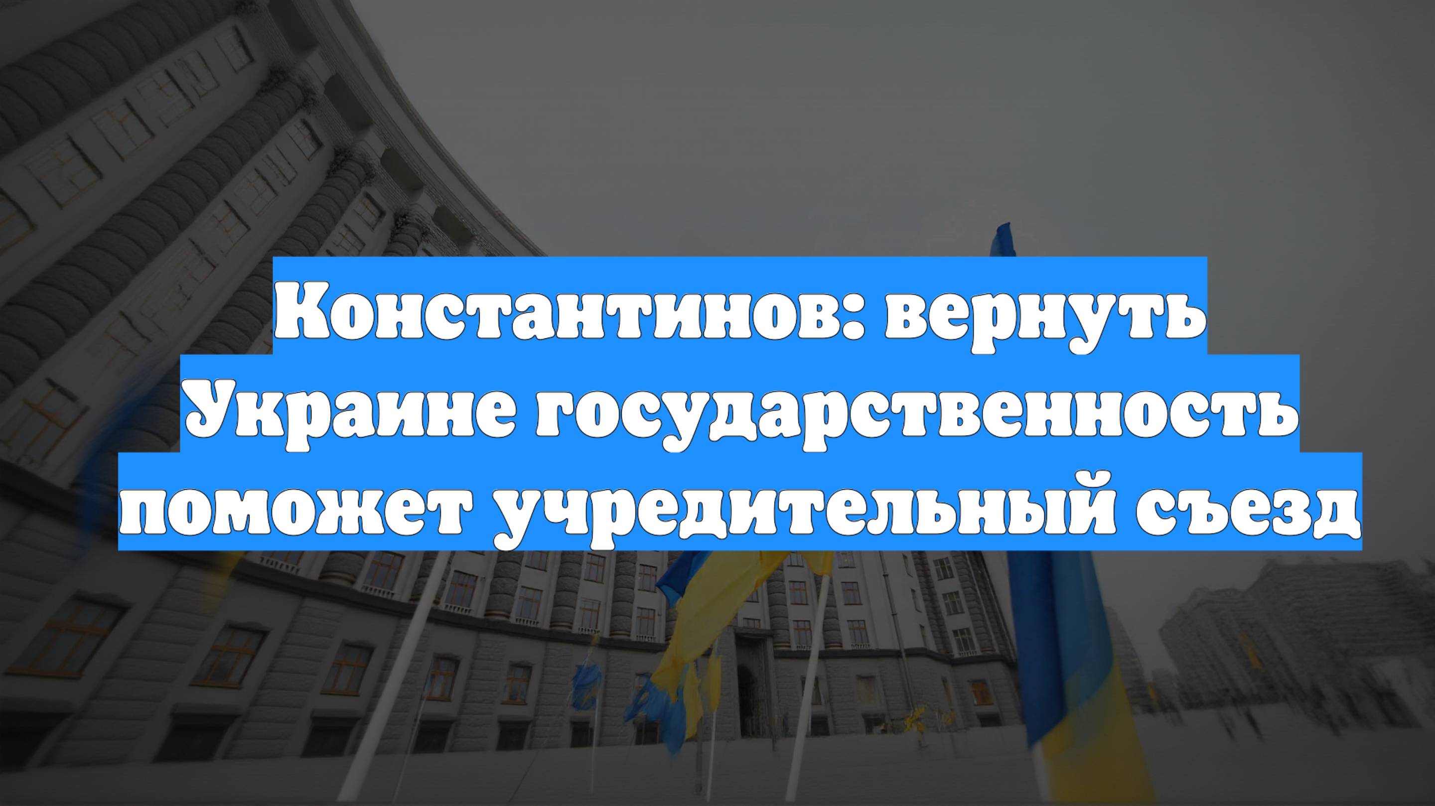 Константинов: вернуть Украине государственность поможет учредительный съезд