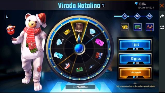 GANHEI 999 DIMAS? CHEGOU A VIRADA NATALINA NO FREE FIRE!