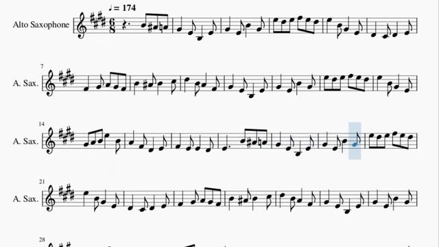 Alto Sax Sheet Music: How to play Krusty Krab Theme (Spongebob) by Robert Alexander White