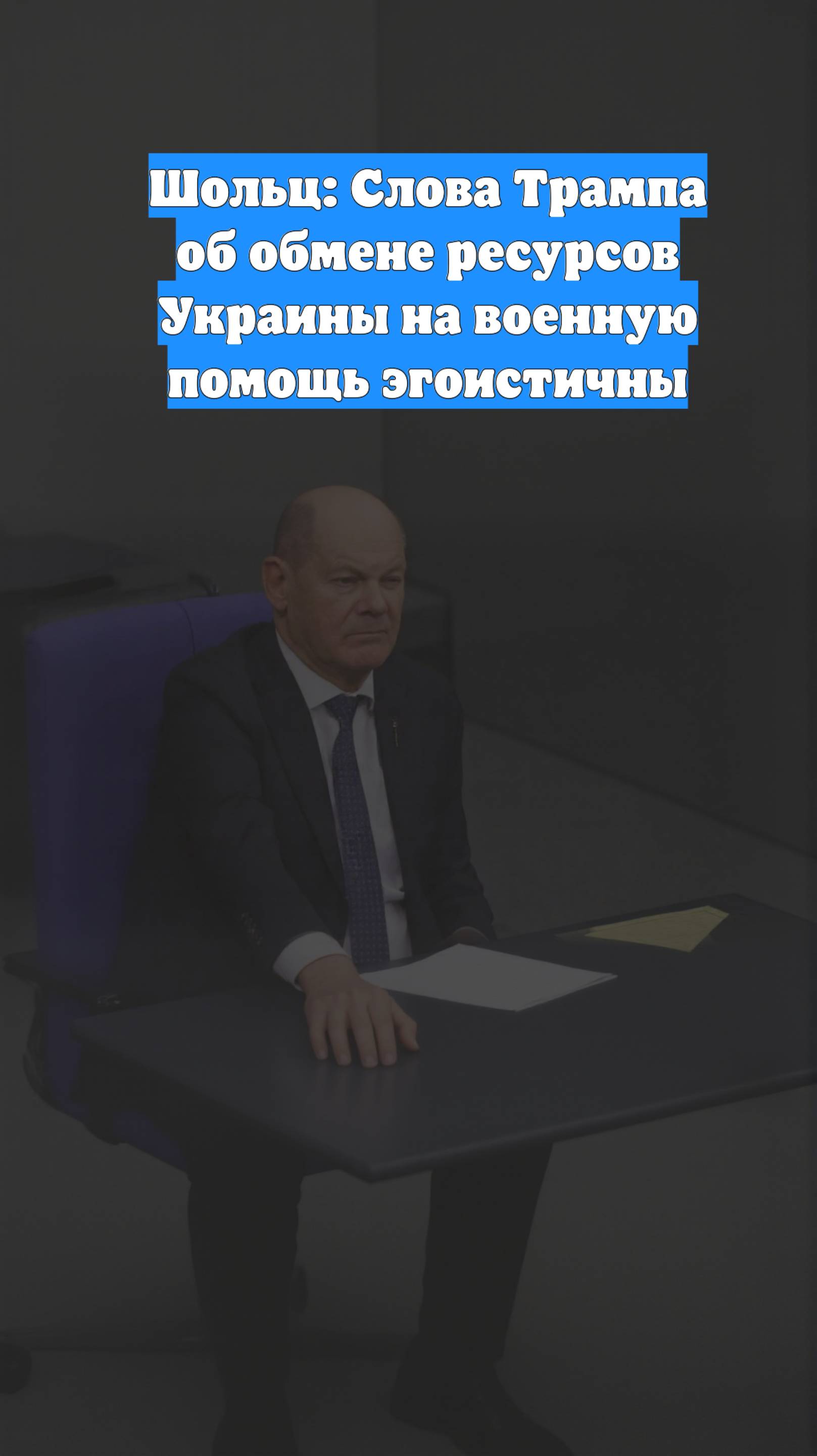 Шольц: Слова Трампа об обмене ресурсов Украины на военную помощь эгоистичны