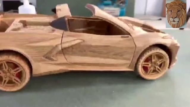 Wood Carving - 2020 Chevrolet Corvette C8 - Carving Of Wood