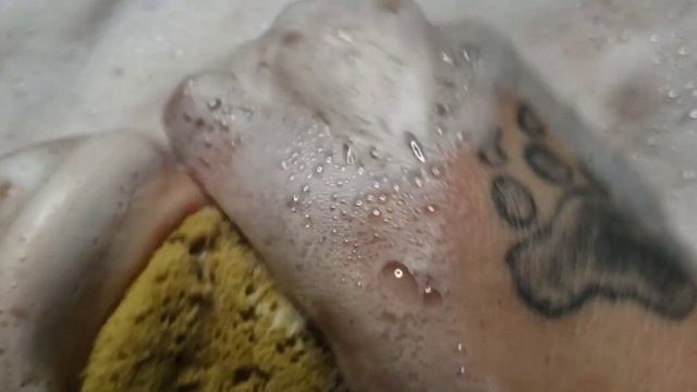 ASMR Sponge 🧽 Squeezing Thick Bakin Soda Paste #asmr  Oddly Satisfying*Sleep aid 💤