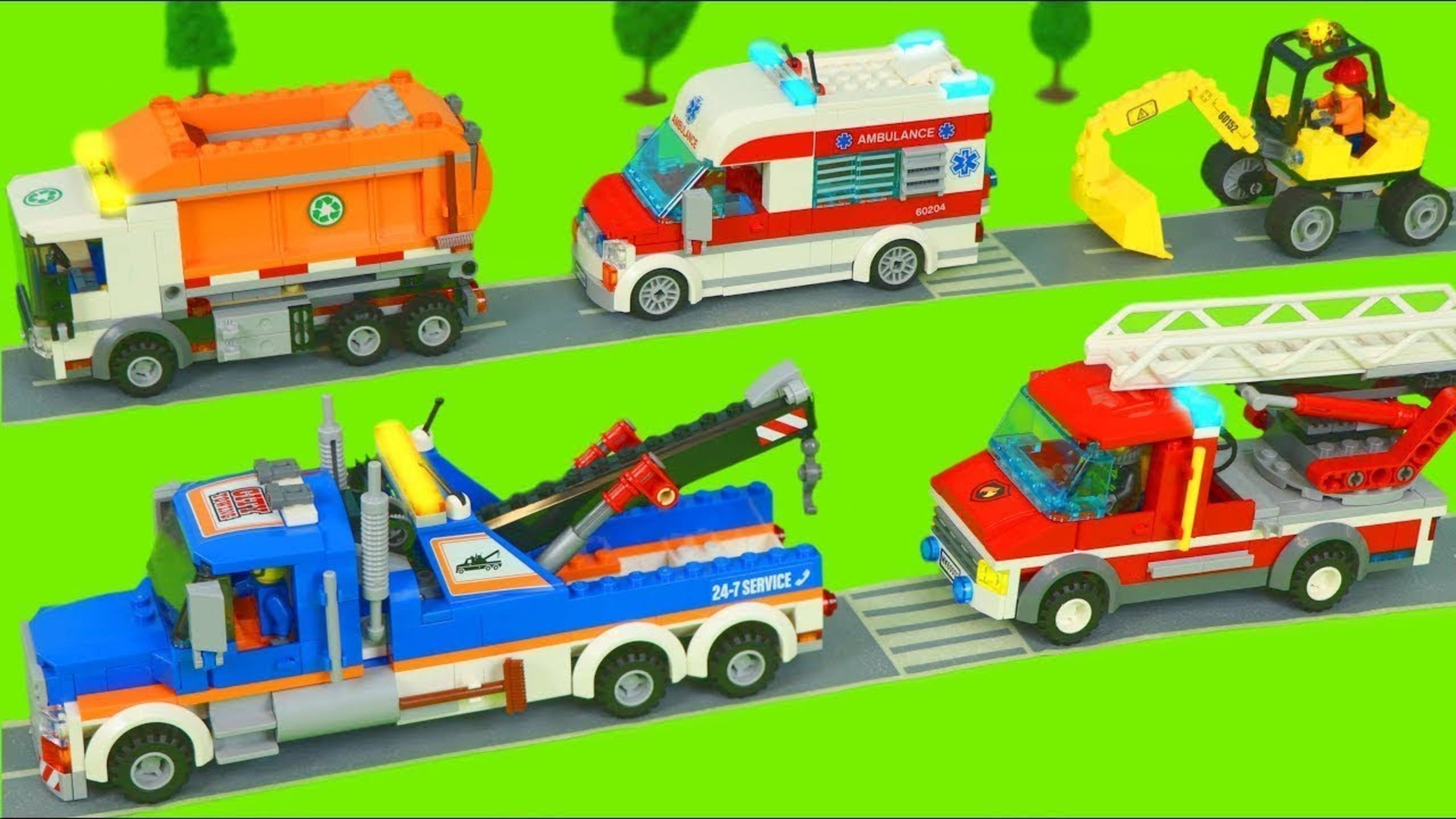 LEGO Экскаватор, Игрушечные тележки, Грузовики, полицейская и пожарная машина