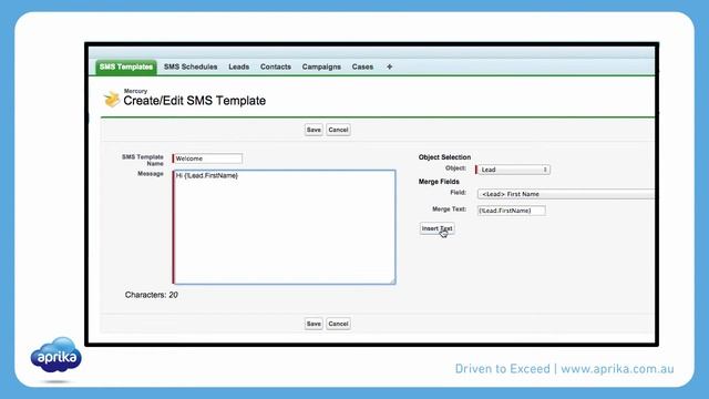 Mercury SMS: Chapter 4 - Creating a Template