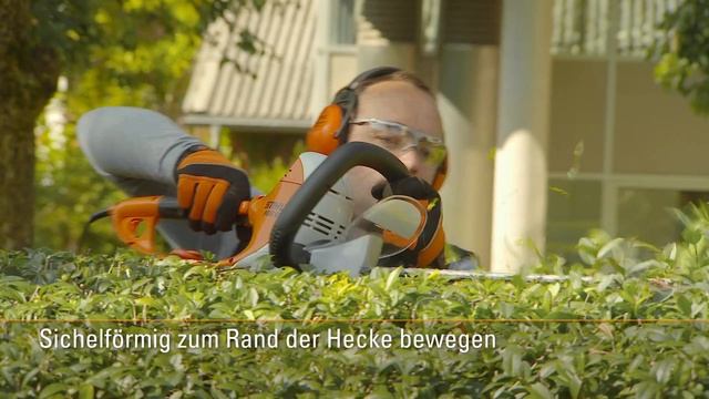 Schnitt-Technik Elektro-Heckenschere: waagerechter Schnitt mit der STIHL HSE 61