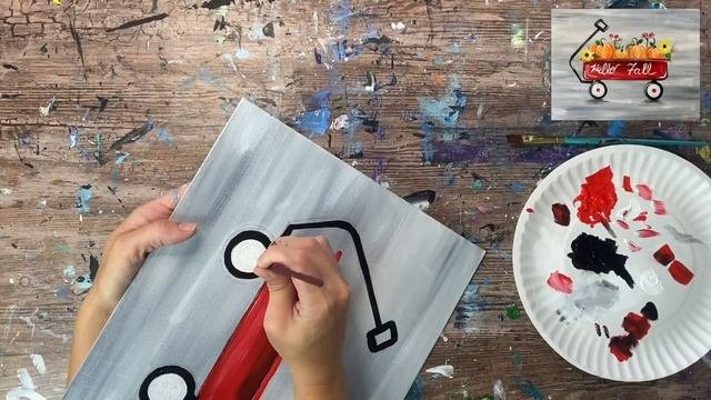 Pumpkin Wagon Acrylic Painting Tutorial For Beginners