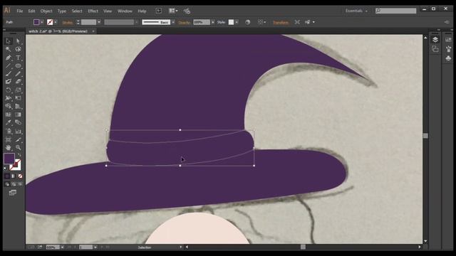 beautiful Halloween witch flat illustration | vector drawing process | #2