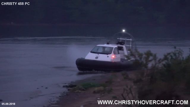 Night test drive a new hovercraft Christy 458 PC