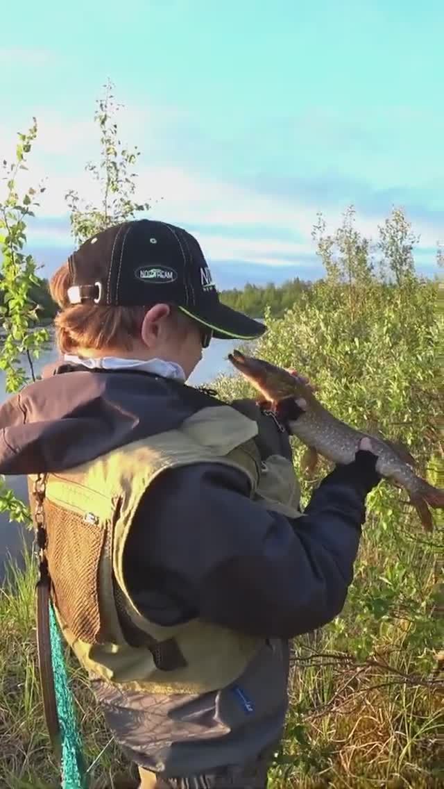 Кольский 2023. Дебютная поездка сына. Поимка Щучки!  #shorts  #fishing  #хариус #кольский