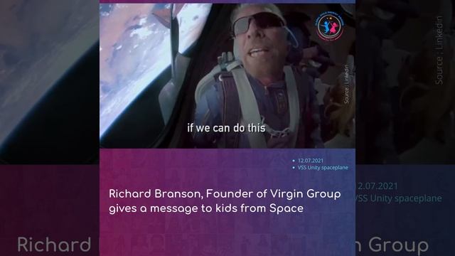 Richard Branson shares an Inspirational Message for Kids from Space || Next Generation of Dreamers