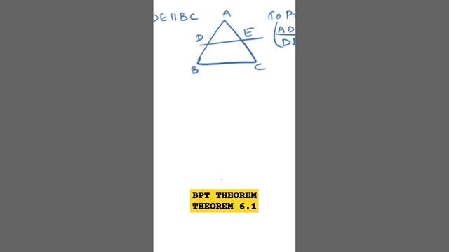 CLASS 10 CBSE CHAPTER 6 TRIANGLES- THEOREM 6.1 - BASIC PROPORTIONALITY THEOREM In English