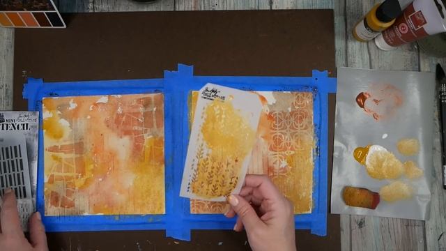Expressive Art: Peach & Brown Abstracts with Watercolors & Gouache