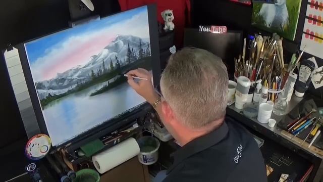 Mountain and lake, #2 wet n wet Style | Acrylic Painting for beginners, #clive5art