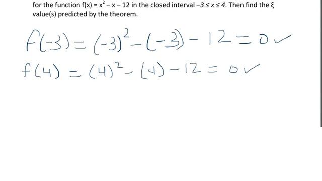 Rolle's Theorem Example