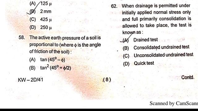 OPSC 2019 AEE EXAM QUESTION CIVIL ENGINEERING QUESTION ANSWER KEY PAPER-2 ANALYSIS FOR EXAM.