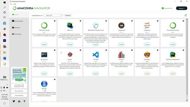 Overview of Anaconda Navigator |2022 | Jupyter Notebook Tutorial # 2