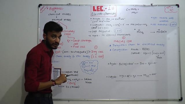 LECTURE-28 - Primary cells I Dry cell I mercury cell