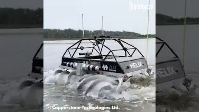 This screw-propelled vehicle is an amphibious