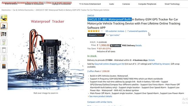 GPS Tracker for Car Motorcycle Vehicle Tracking Device with Free Lifetime