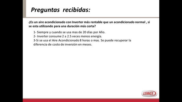 Webinar: Usando tecnología Inverter para alta eficiencia por Lennox