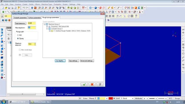 MasterCAM plunge mill
