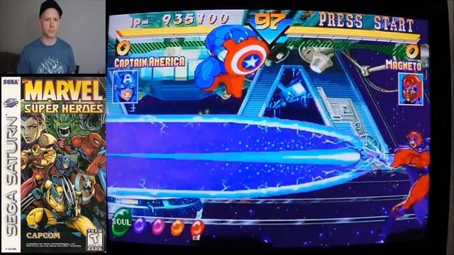 Marvel Super Heroes (Sega Saturn) Hardest Difficulty - Without loosing a match
