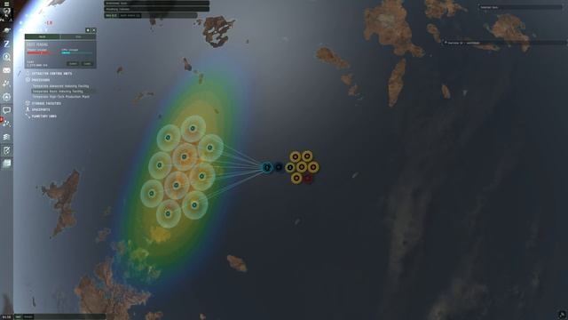 Eve Online setting up a planet.