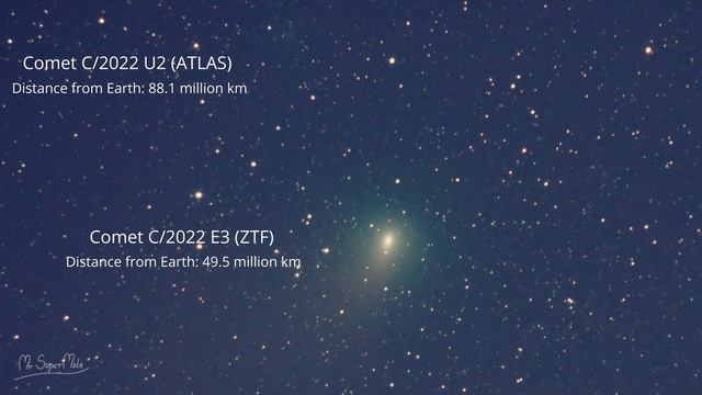 Two comets close together! A very rare phenomenon! C/2022 E3 ZTF and C/2022 U2 ATLAS conjunction