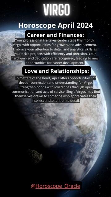 Horoscope for Virgo for April 2024  #horoscope #shorts