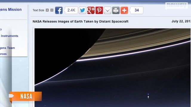 NASA Captures Earth View From Saturn