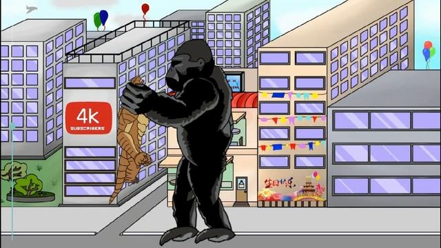 King Kong vs Ben10 (humungousaur) - Drawing cartoons 2