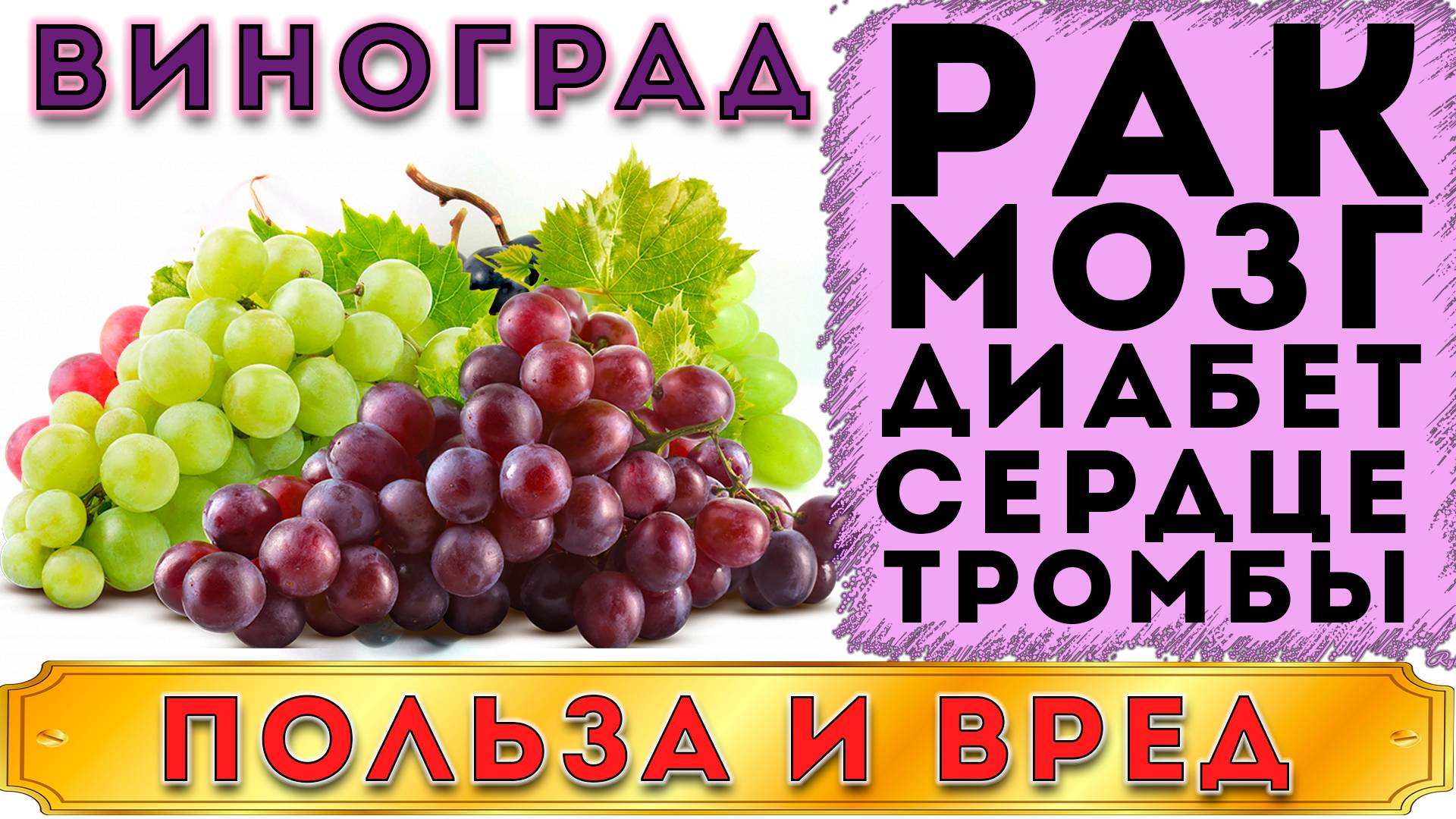 ВИНОГРАД - ПОЛЬЗА И ВРЕД (ЯГОДА БОГОВ, УНИКАЛЬНЫЕ СВОЙСТВА ВИНОГРАДА, НЕ ТОЛЬКО ПОЛЬЗА)