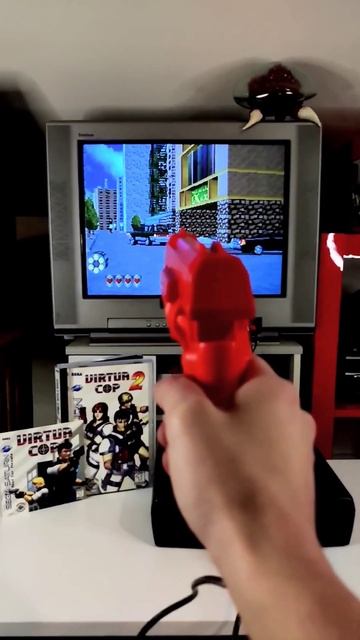 Sega Saturn Stunner Light Gun In Action! #shorts #sega #retrogaming