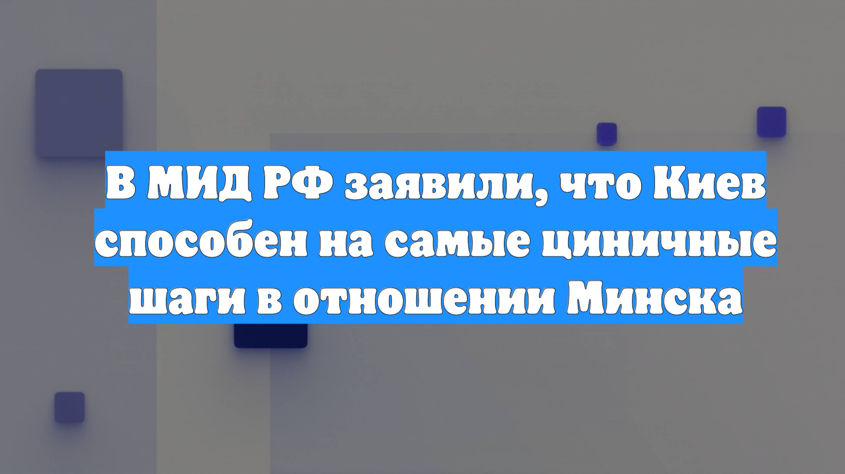 В МИД РФ заявили, что Киев способен на самые циничные шаги в отношении Минска