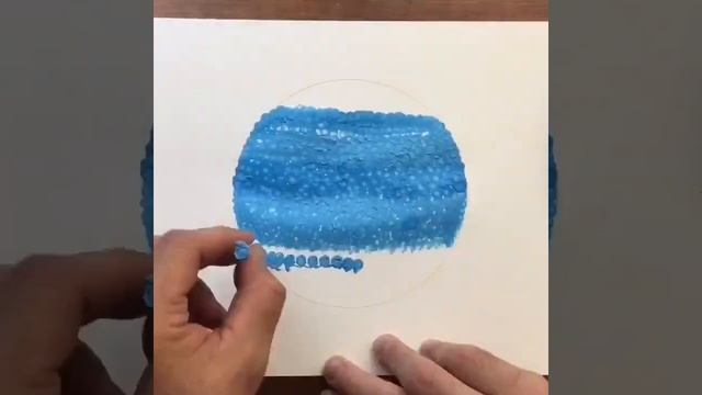 Pointillism Neptune w/ a Cotton Swab 🎨✅  #shorts #youtubeshorts #planets