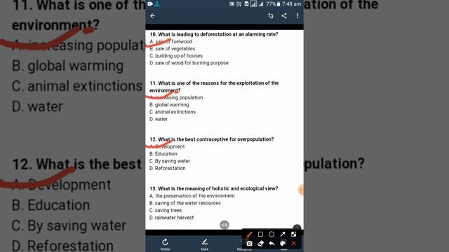 THE AILING PLANET  (PART 3;THE EXAMINATION QUESTIONS )