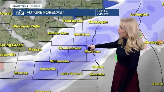 Wind gusts up to 50 mph Friday, light snow possible this evening