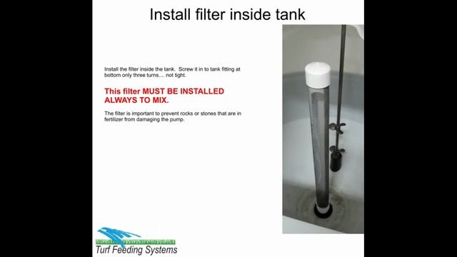 Fertigation Fertilizer Mixer Installation Manual English by Turf Feeding Systems